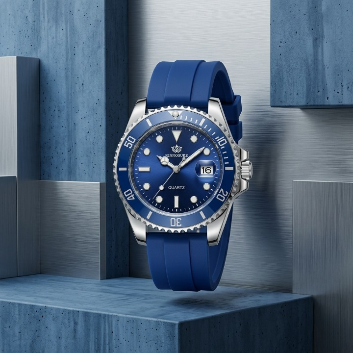 Mens Luxury Sports Wristwatch Stylish Design With Durable Silicone Stra